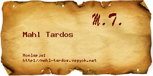 Mahl Tardos névjegykártya